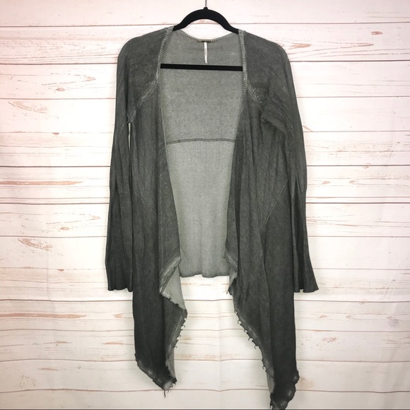 Free People Sweaters - Free People Burnout Green Open Draped Cardigan S